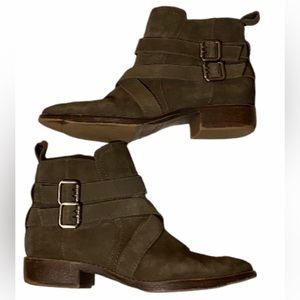 Sam Edelman Boutique gray suede booties‎ with belting Women’s 6.5 M